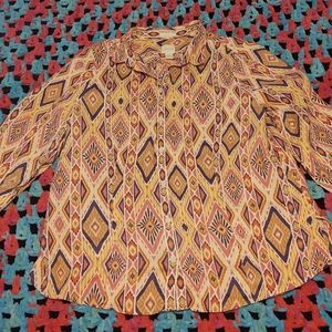 🌈 3/$25 Chico's fun geometric print blouse